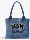 Logo Tote Bag Shoulder Bag Light Blue Women's - GANNI - BALAAN 5