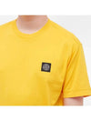 Wappen Logo Patch Short Sleeve T-Shirt Yellow - STONE ISLAND - BALAAN 3