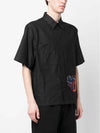 Embroidered Short-Sleeved Shirt Black - OFF WHITE - BALAAN 4