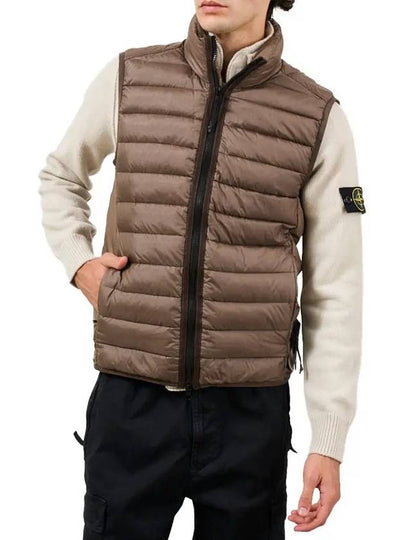 Loom Woven Chambers Recycled Nylon Down TC Vest Brown - STONE ISLAND - BALAAN 2