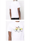 Oly Taxi Fox Print Round Cotton Short Sleeve T-Shirt White - MAISON KITSUNE - BALAAN 6