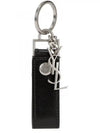 Monogram Leather Key Holder Black Silver - SAINT LAURENT - BALAAN 2