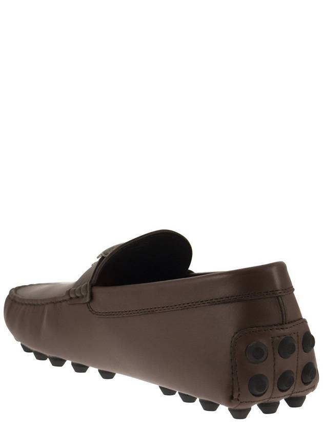 Men's Macro Rubber Driving Shoes Brown - TOD'S - BALAAN 4