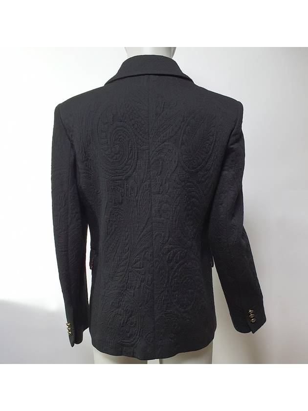 Floral Wool Acrylic Black Blazer Jacket - ETRO - BALAAN 4