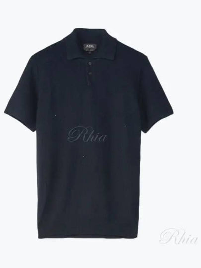 Men's Jay Knit Polo Shirt Navy - A.P.C. - BALAAN 2