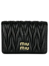 Matelasse Nappa Leather Card Wallet Black - MIU MIU - BALAAN 2