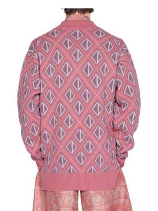 CD Diamond Motif Pattern Wool Knit Top Pink - DIOR - BALAAN 10