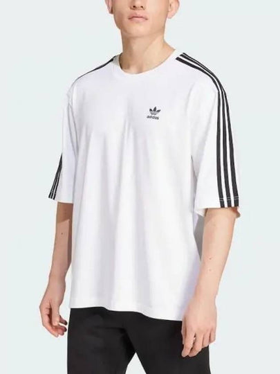 Oversized 3 Stripe Short Sleeve T-Shirt White - ADIDAS - BALAAN 2