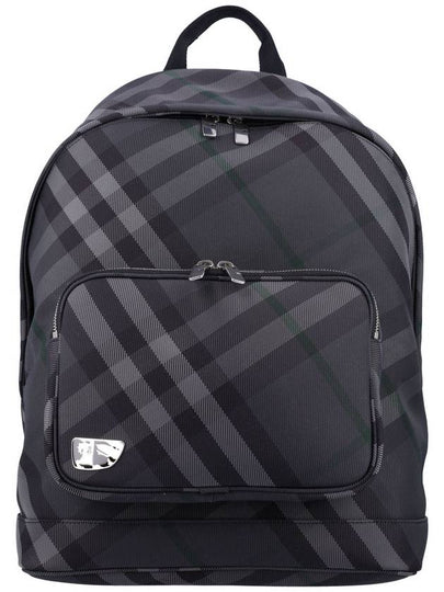 Grid Check Backpack Charcoal - BURBERRY - BALAAN 2