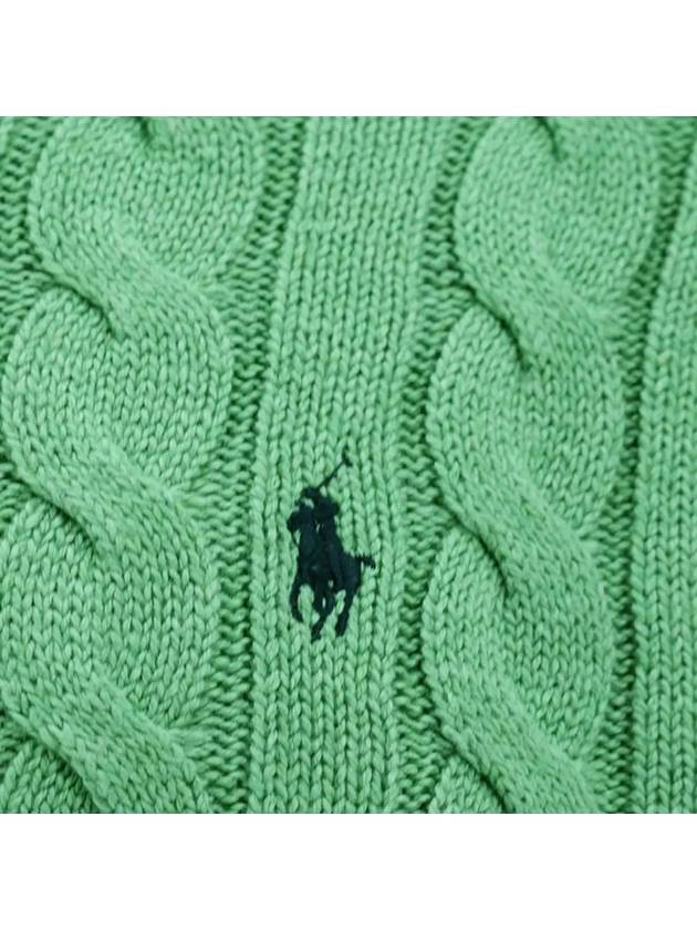 Embroidery Logo Cable Knit Top Green - POLO RALPH LAUREN - BALAAN 5