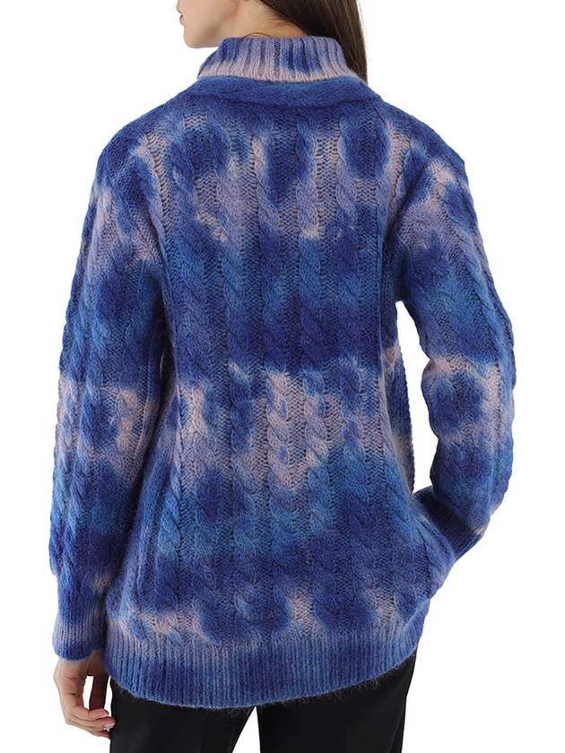 Women's Cable Knit Tie Dye Turtleneck Blue - MONCLER - BALAAN 4