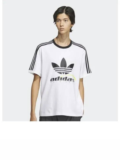 Trefoil Print Short Sleeve T-Shirt White - ADIDAS - BALAAN 2