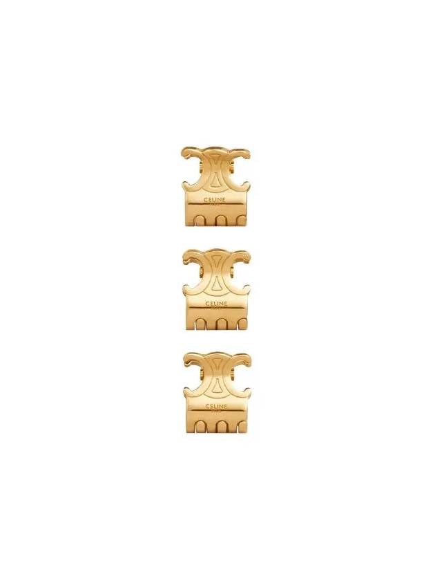 Triomphe Small Hair Clip Set of 3 Gold - CELINE - BALAAN.