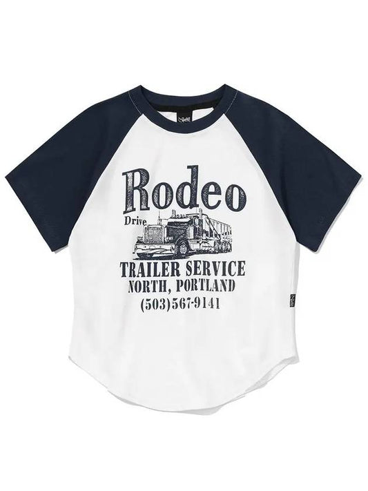 Pre-order delivery on May 31st Rodeo Crop Short Sleeve T-Shirt White Navy - CRUMP - BALAAN 1
