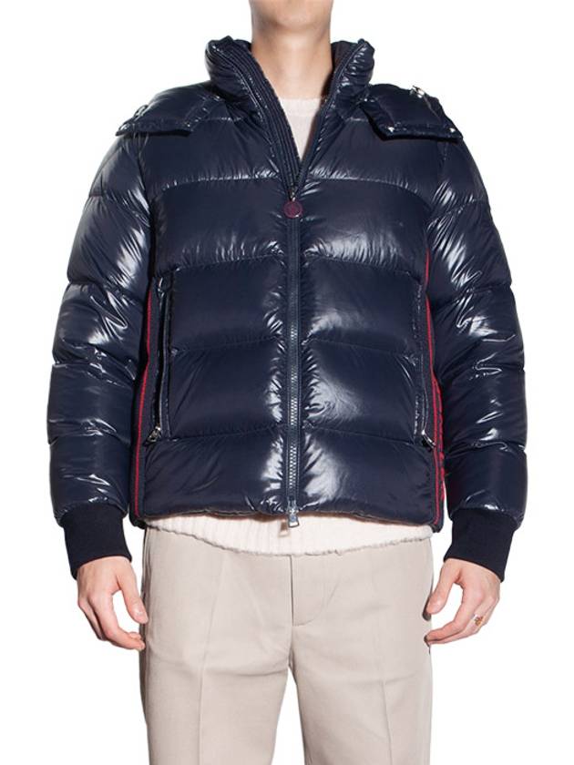 Men's Lunetiere Zipper Pocket Short Padded Navy - MONCLER - BALAAN.