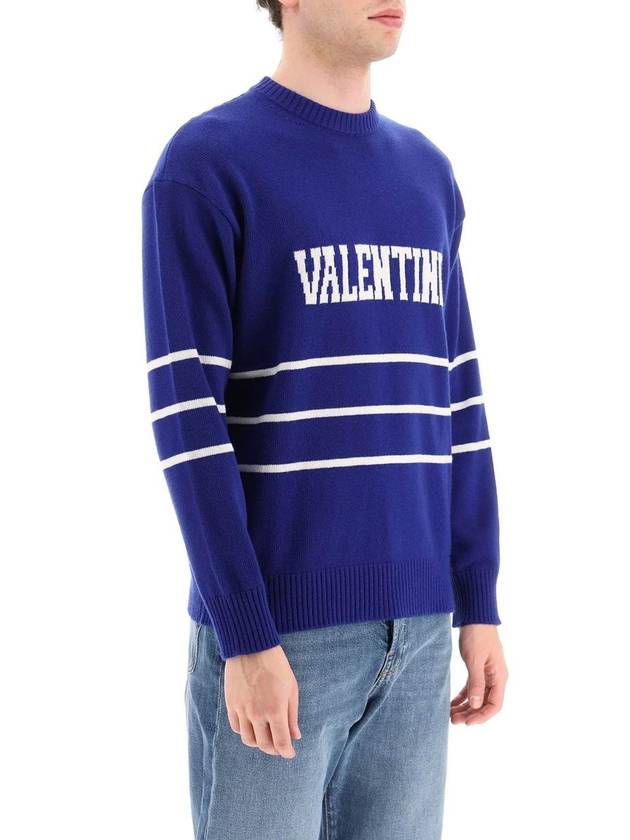 FW23 Logo Sweater Blue 2V3KC23N94V UZQ - VALENTINO - BALAAN 3