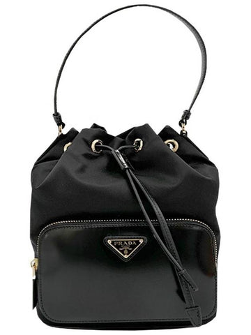 Women s Re Nylon Brushed Leather Bag Black Crossbody 1BH038 R789 F0002 - PRADA - BALAAN 1