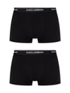 Men's Logo Waistband Cotton Briefs 2 Pack Black - DOLCE&GABBANA - BALAAN 1