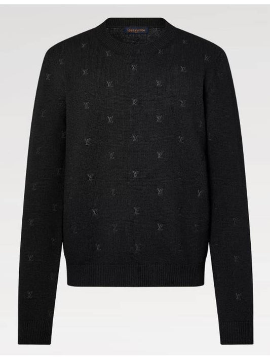 1AFIXC Embroidered Signature Merino Crew Neck - LOUIS VUITTON - BALAAN 2