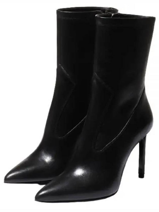 Women's Pointed Toe Ankle Middle Boots Black - AMI - BALAAN 2