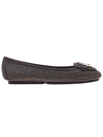 Lillie Logo Moccasin Flat Shoes Shoes Brown - MICHAEL KORS - BALAAN 1