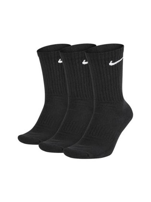 Everyday Cushioned Training Crew Socks 3 Pack Black - NIKE - BALAAN 2