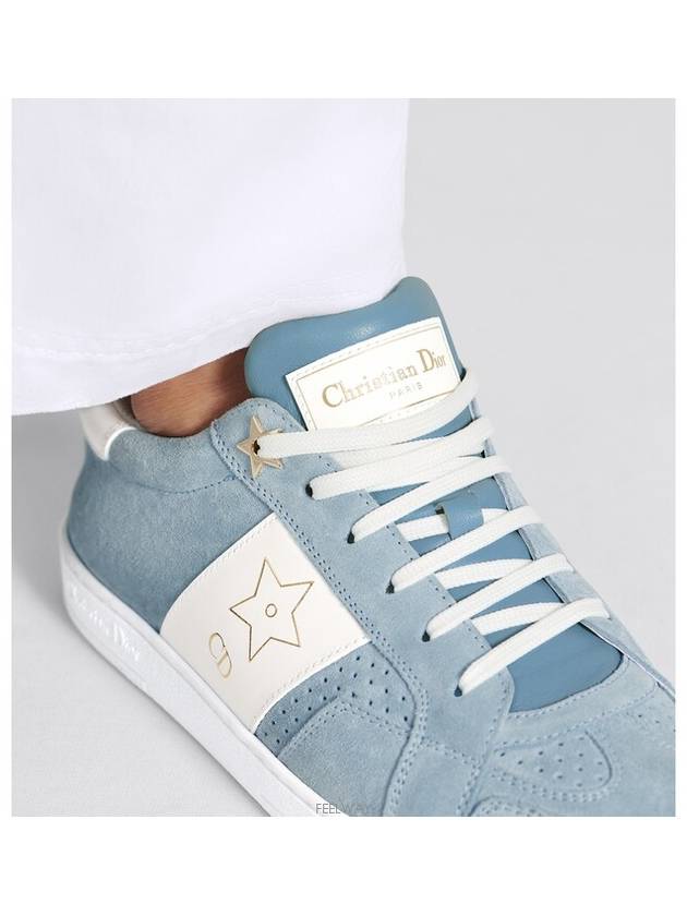 Star Suede Calfskin Low-Top Sneakers Pastel Blue - DIOR - BALAAN 4