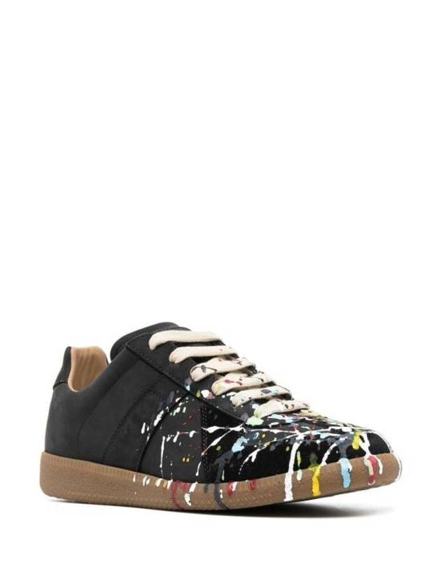 Replica Paint Drop Low Top Sneakers Black - MAISON MARGIELA - BALAAN 3