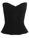 Ribbed Strapless Bustier Top Black - BALENCIAGA - BALAAN 2