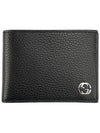 GG Interlocking Two Tone Half Wallet Black Blue - GUCCI - BALAAN 6