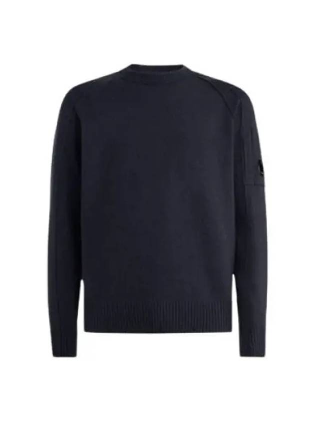 Lens Wappen Classic Crew Neck Wool Knit Top Navy - CP COMPANY - BALAAN 2