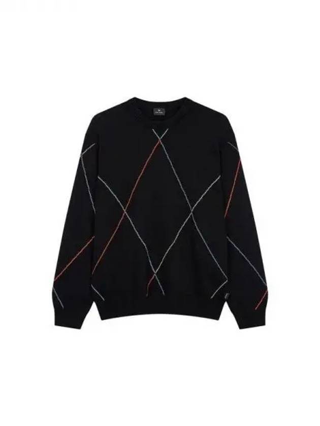 PS color combination argyle pattern knit black 270110 - PAUL SMITH - BALAAN 1