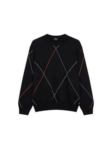 PS color combination argyle pattern knit black 270110 - PAUL SMITH - BALAAN 1