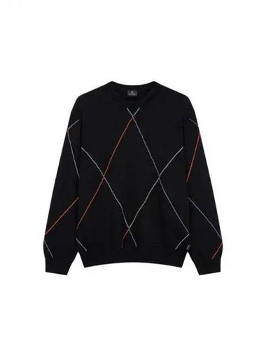 PS color combination argyle pattern knit black 270110 - PAUL SMITH - BALAAN 1