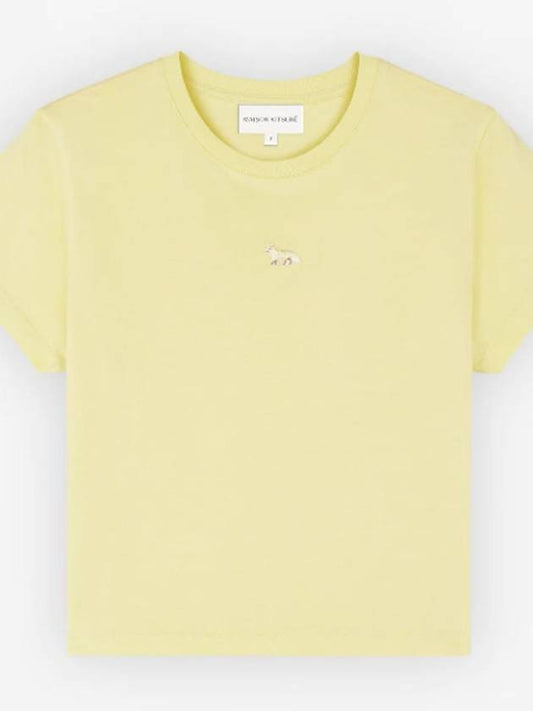 Baby Fox Patch Baby Short Sleeve T-Shirt Chalk Yellow - MAISON KITSUNE - BALAAN 2