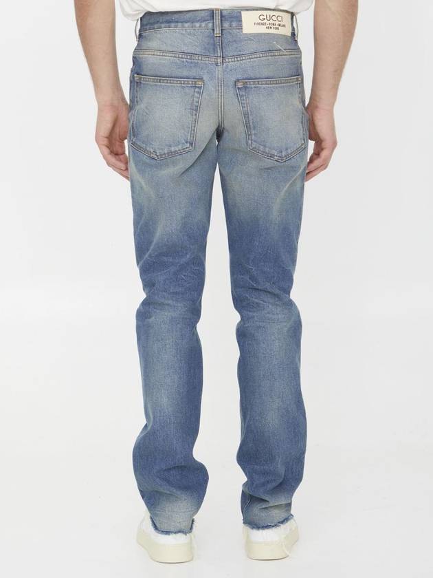 Delave Denim Jeans Blue - GUCCI - BALAAN 5