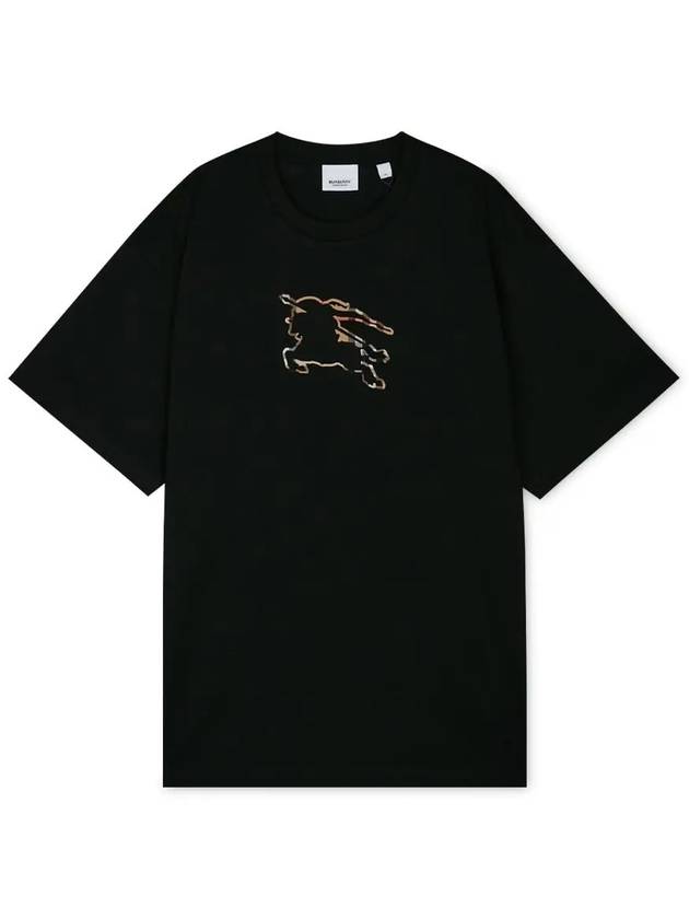 Equestrian Night Print Short Sleeve T-Shirt Black - BURBERRY - BALAAN 4