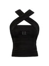 Wrinkle Jersey Sleeveless Black - SAINT LAURENT - BALAAN 2