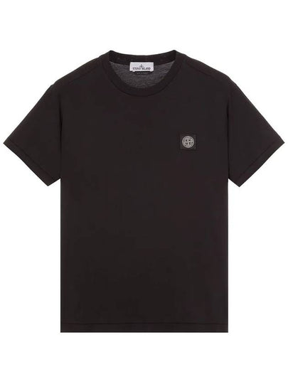 Logo Patch Short Sleeves T-Shirt Black - STONE ISLAND - BALAAN 2