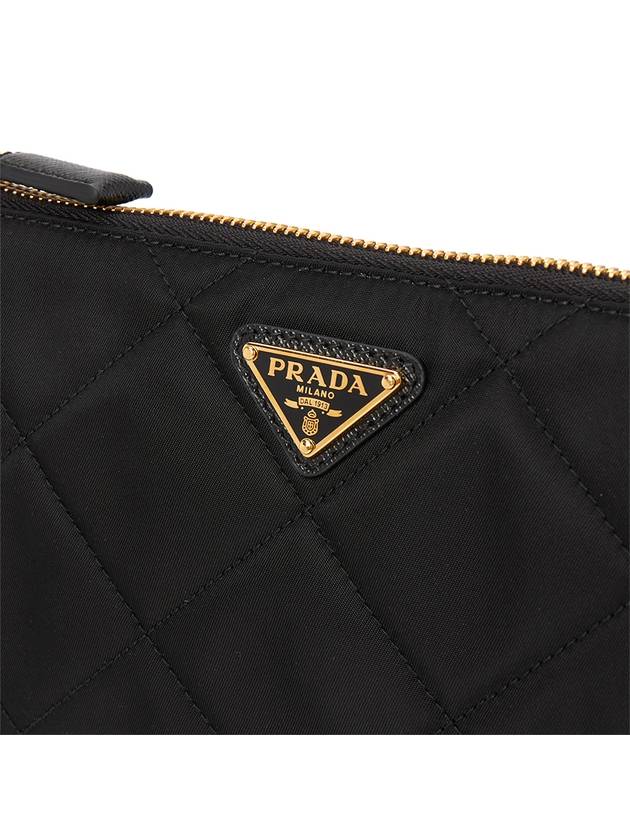 Triangle Logo Chain Pouch Black - PRADA - BALAAN 7