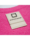 Leather patch crew neck knit top pink - WOOYOUNGMI - BALAAN 7