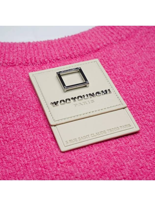 Men's leather patch crewneck sweatshirt knit pink W231KN11519P - WOOYOUNGMI - BALAAN 6