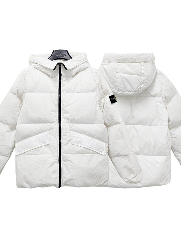 Kids Garment Dyed Crinkle Reps Recycled Nylon Down Padding White - STONE ISLAND - BALAAN 2