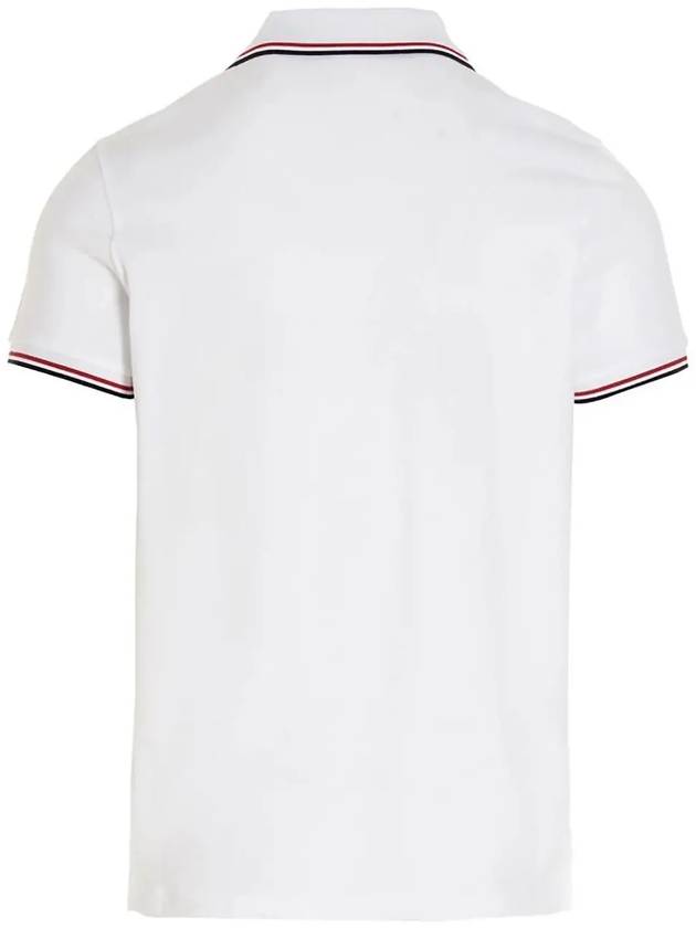 Logo Patch Short Sleeve Polo Optical White - MONCLER - BALAAN 3