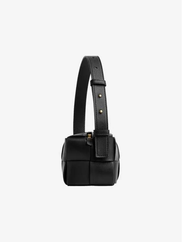 Brick Cassette Intrecciato Small Shoulder Bag Black - BOTTEGA VENETA - BALAAN 3