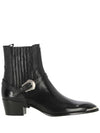 Harness Metal Toe Tejus Stamped Calfskin Western Chelsea Boots Black - CELINE - BALAAN 2