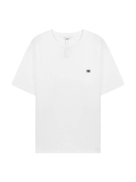 Triomphe Loose Logo Short Sleeve T-Shirt White - CELINE - BALAAN 1
