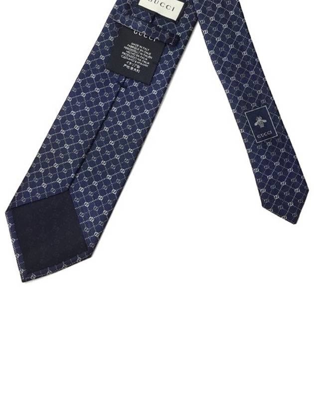 GG Dot Pattern Silk Tie Navy - GUCCI - BALAAN 4