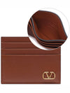 V Logo Card Wallet Brown - VALENTINO - BALAAN 2