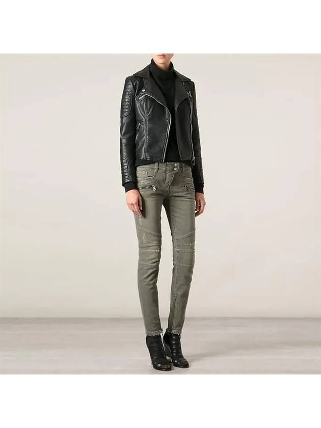 WoMen's Cotton Skinny Jeans Green - BALMAIN - BALAAN 4